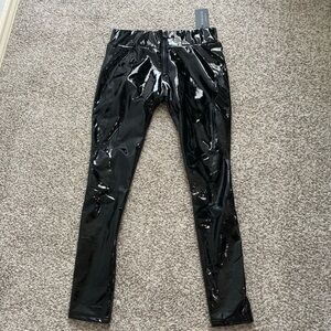 Pairadize faux black leather leggings large